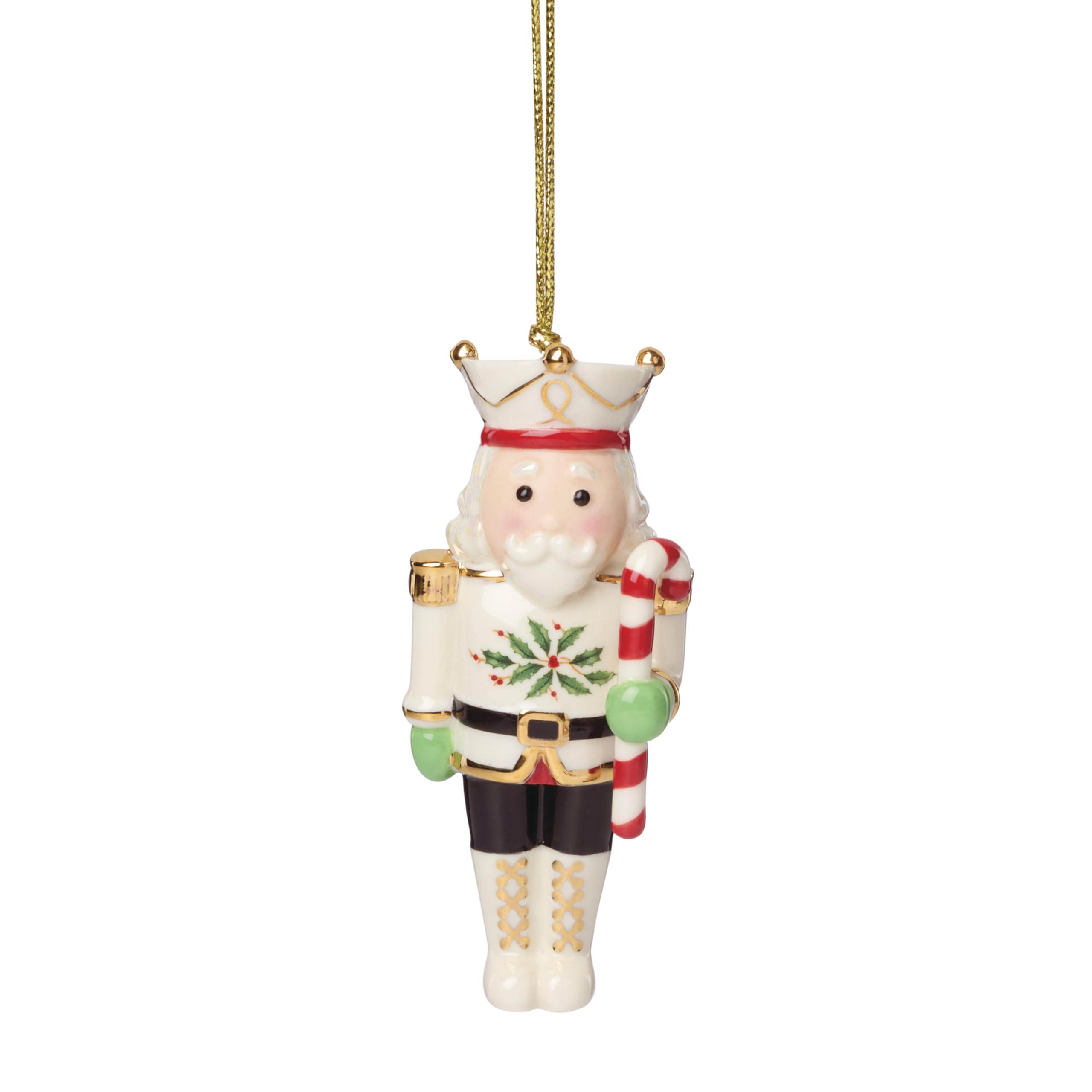 Lenox porcelain nutcracker front view showing festive design and bright finish