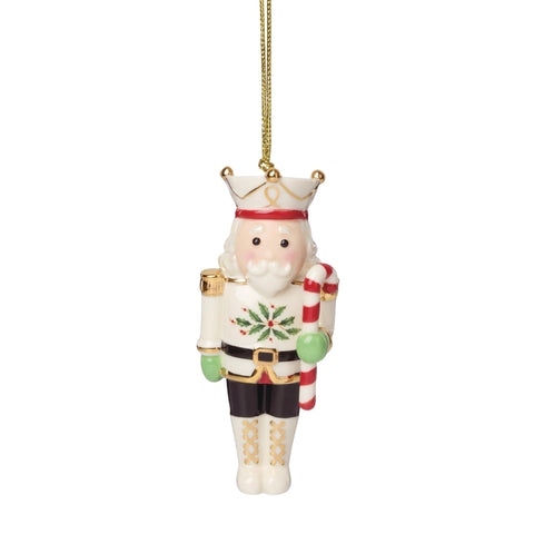 Lenox porcelain nutcracker front view showing festive design and bright finish