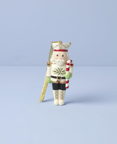 Lenox nutcracker side profile highlighting sculpted porcelain details and posture