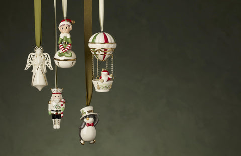Lenox ornament beside ruler showing 4 inch height for scale and placement