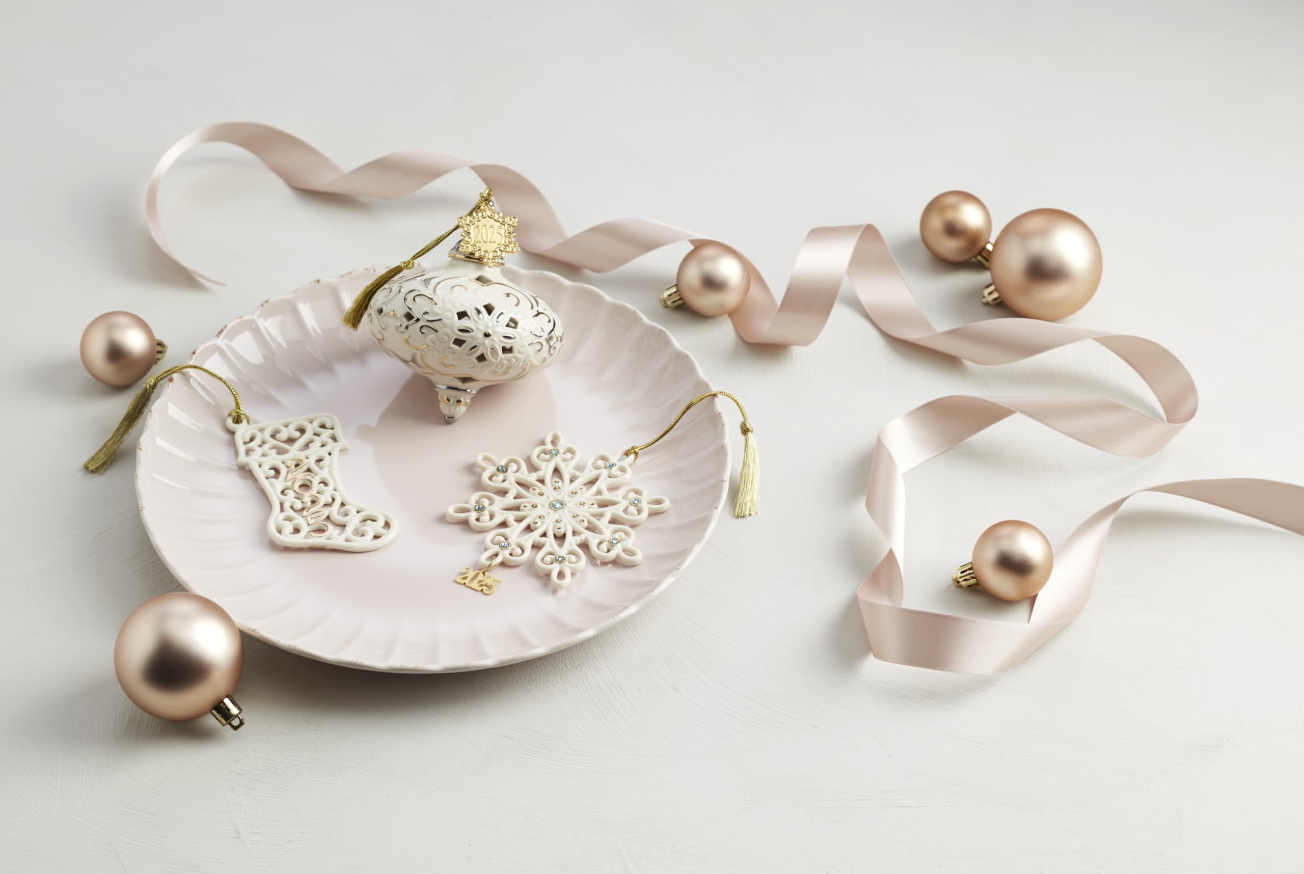 Lenox ornament on tree lifestyle setting showing festive placement and cohesive decor benefit