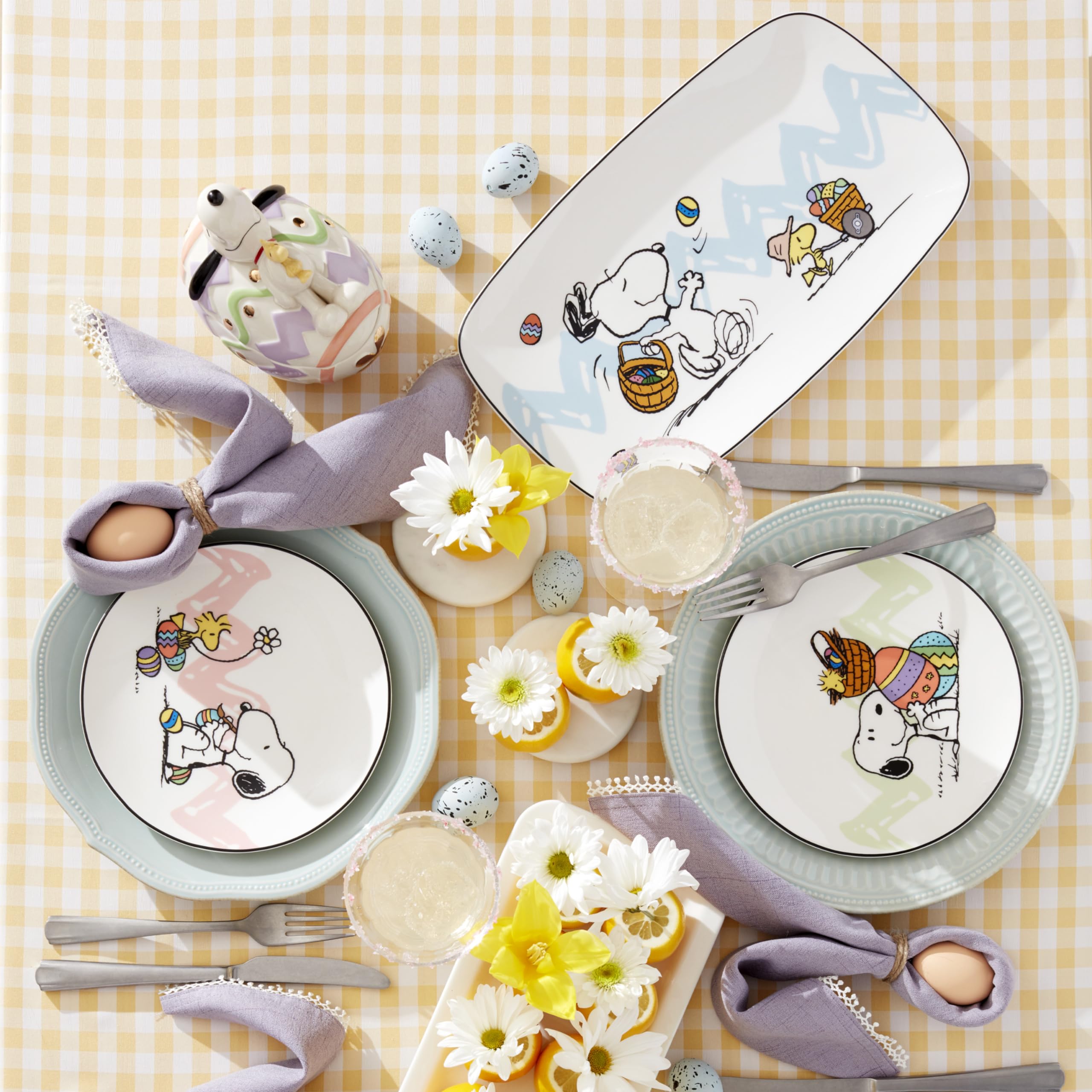 Lenox Peanuts tray on brunch table adding festive charm to gatherings
