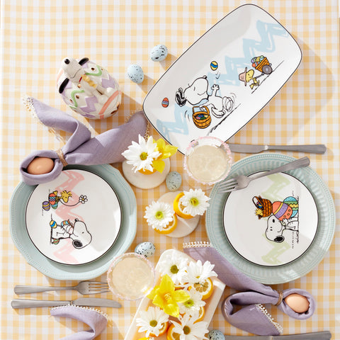 Lenox Peanuts tray on brunch table adding festive charm to gatherings