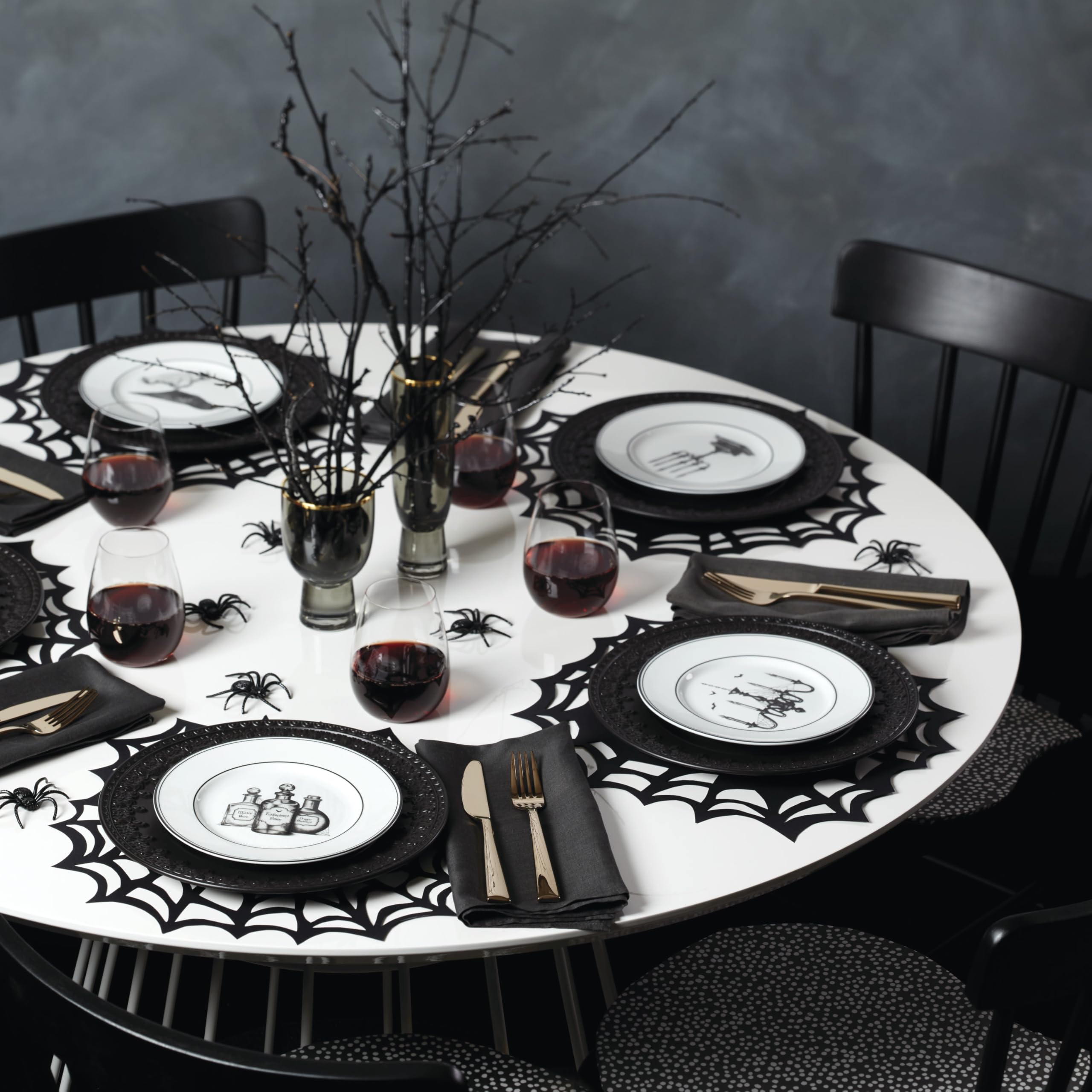 Lenox plates styled on Halloween table showing how set enhances seasonal decor