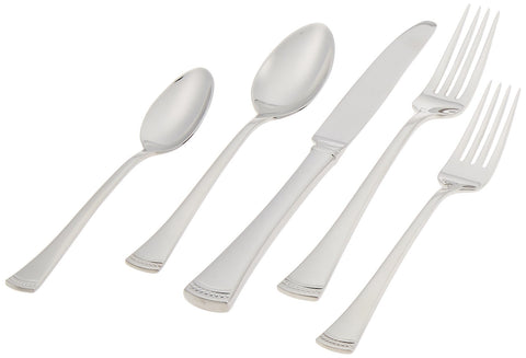 Lenox Portola dinner fork close-up highlighting beaded handle detail