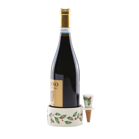 Lenox set in use on holiday table demonstrating organized wine service and tidy tabletop protection