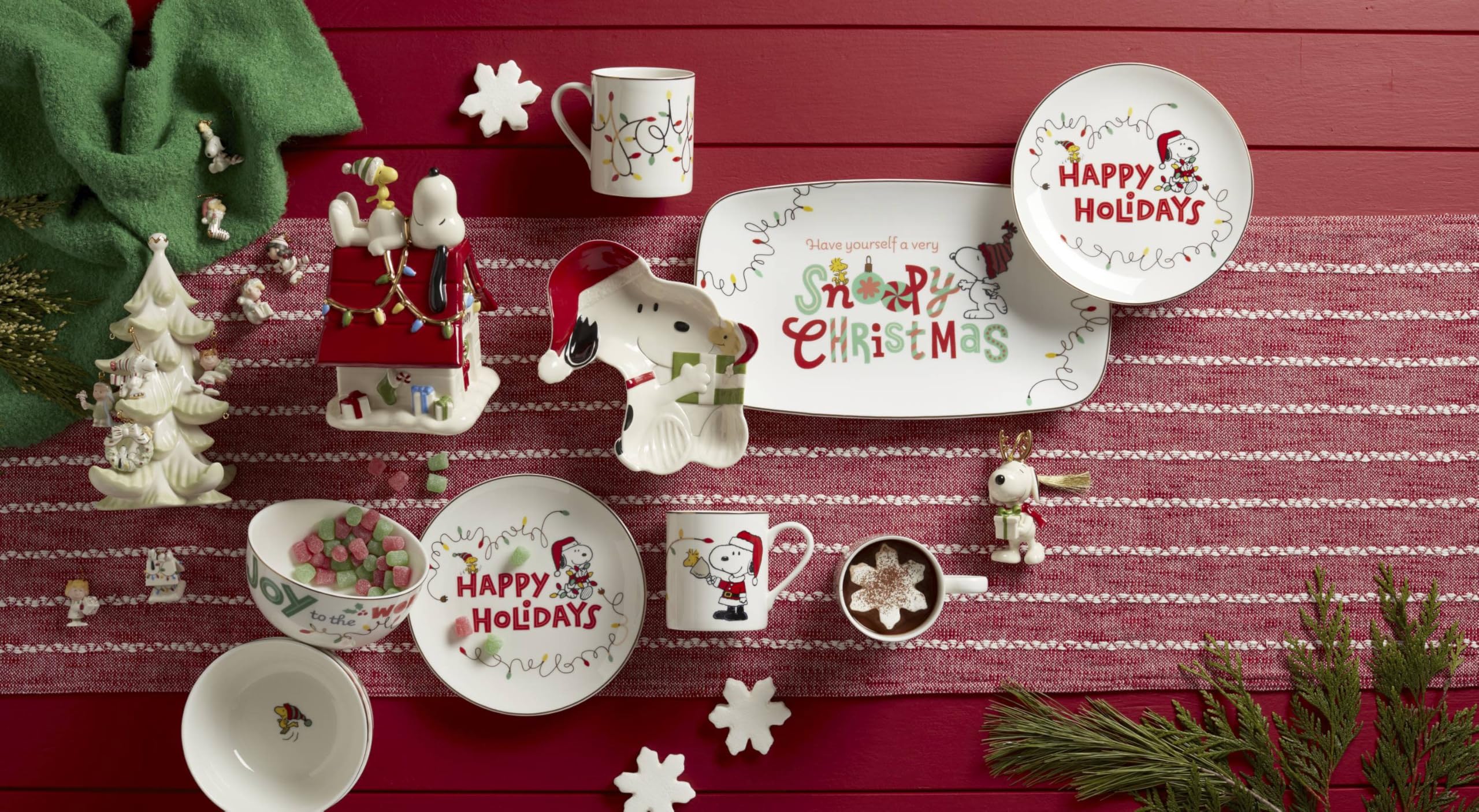 Lenox Snoopy beside utensils for scale showing compact, versatile size