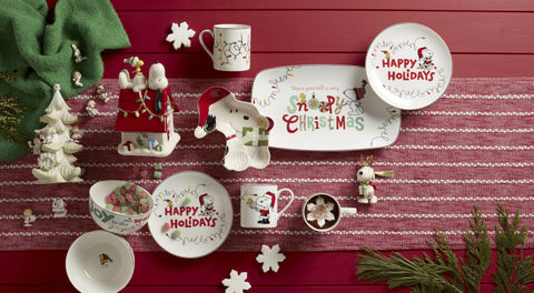 Lenox Snoopy beside utensils for scale showing compact, versatile size