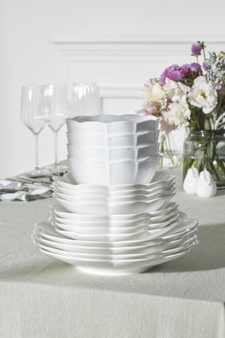 Lenox Studio 1414 accent plate top view highlighting scalloped rim and plating contrast