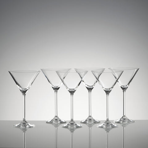 Lenox six glasses arranged for entertaining showing coordinated table setting