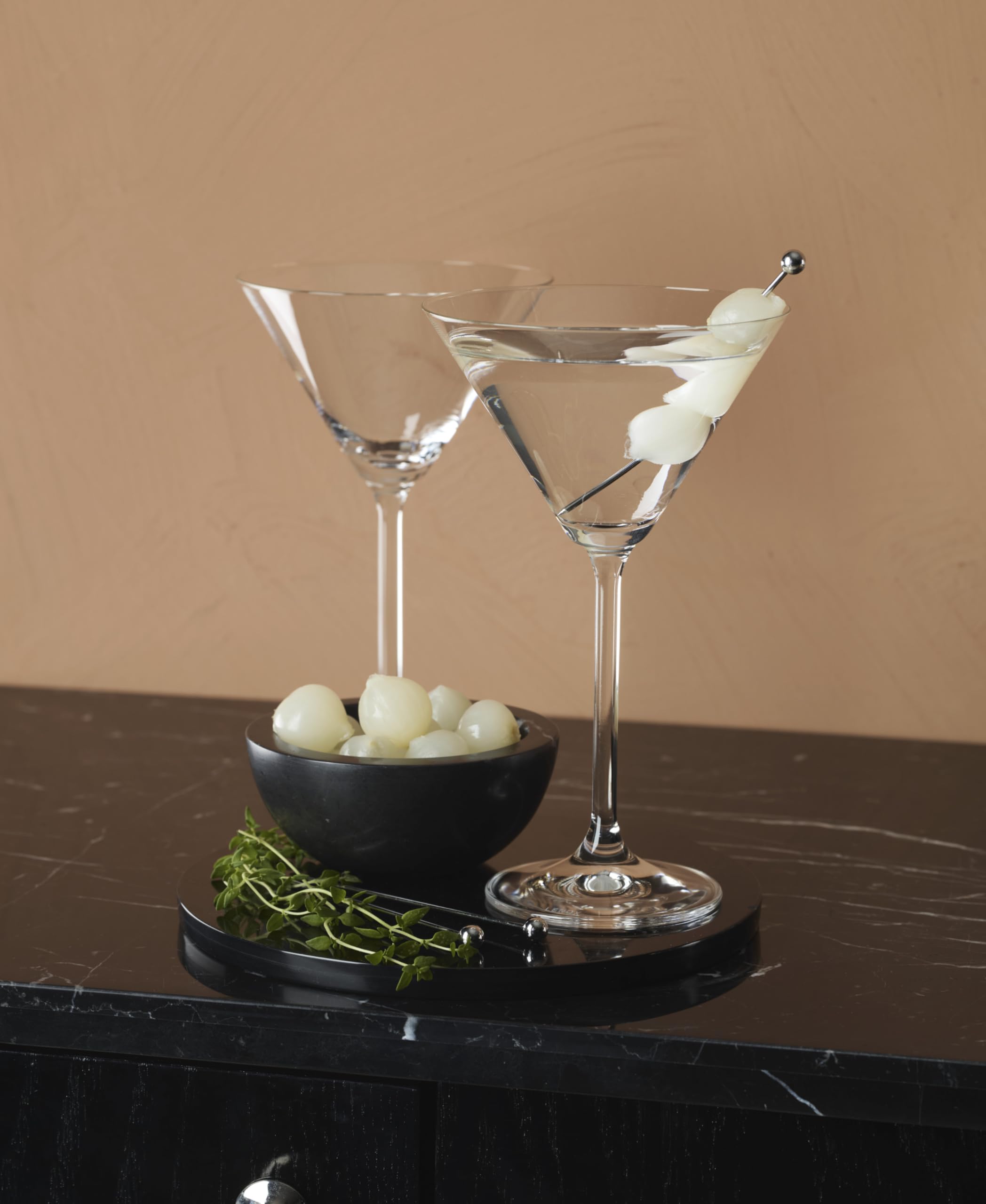 Lenox martini glass pour action capturing cocktail clarity and presentation