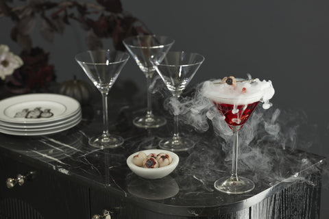 Lenox martini glass with garnish showing presentation and garnish visibility