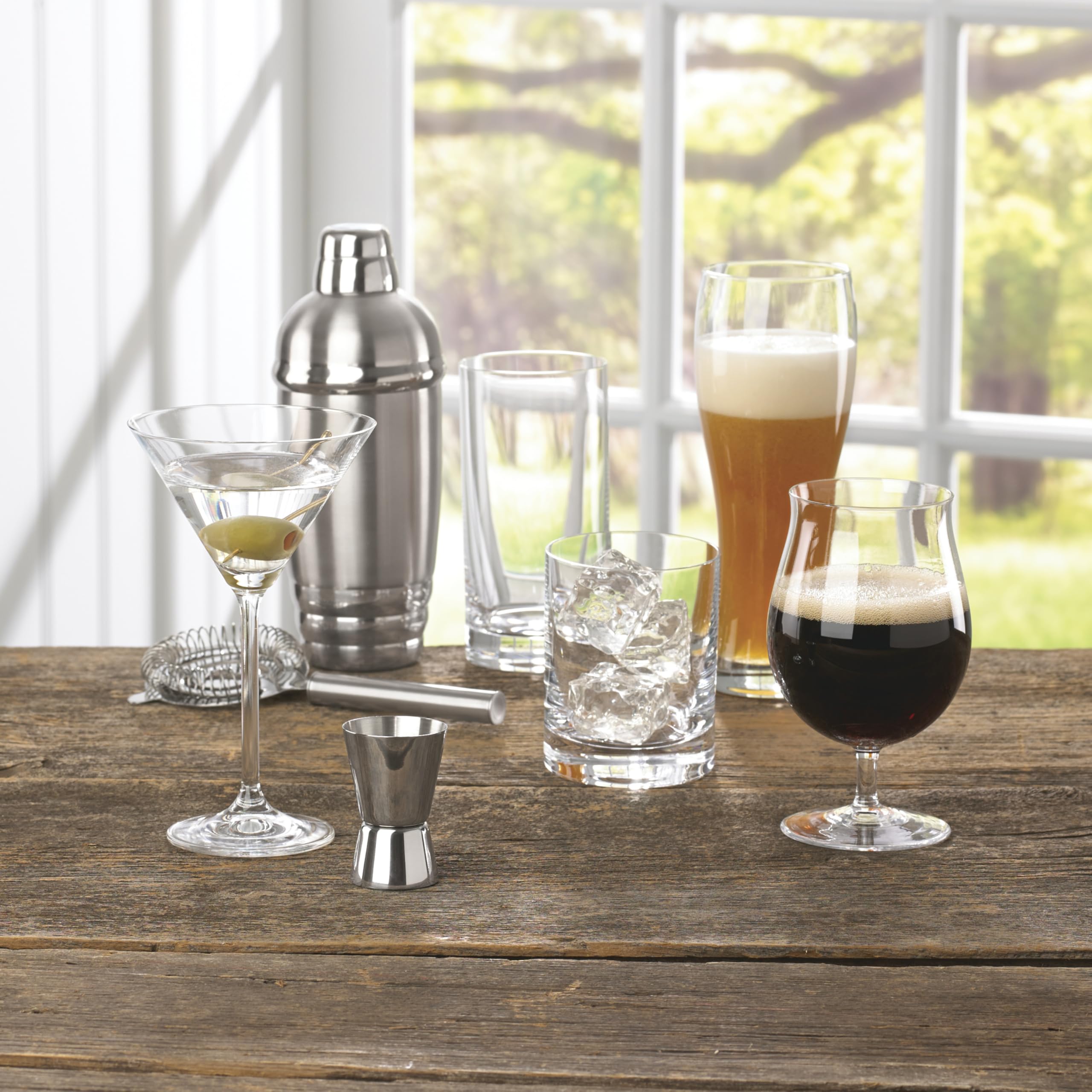 Lenox martini glasses on dining table showing stylish serving and ambiance