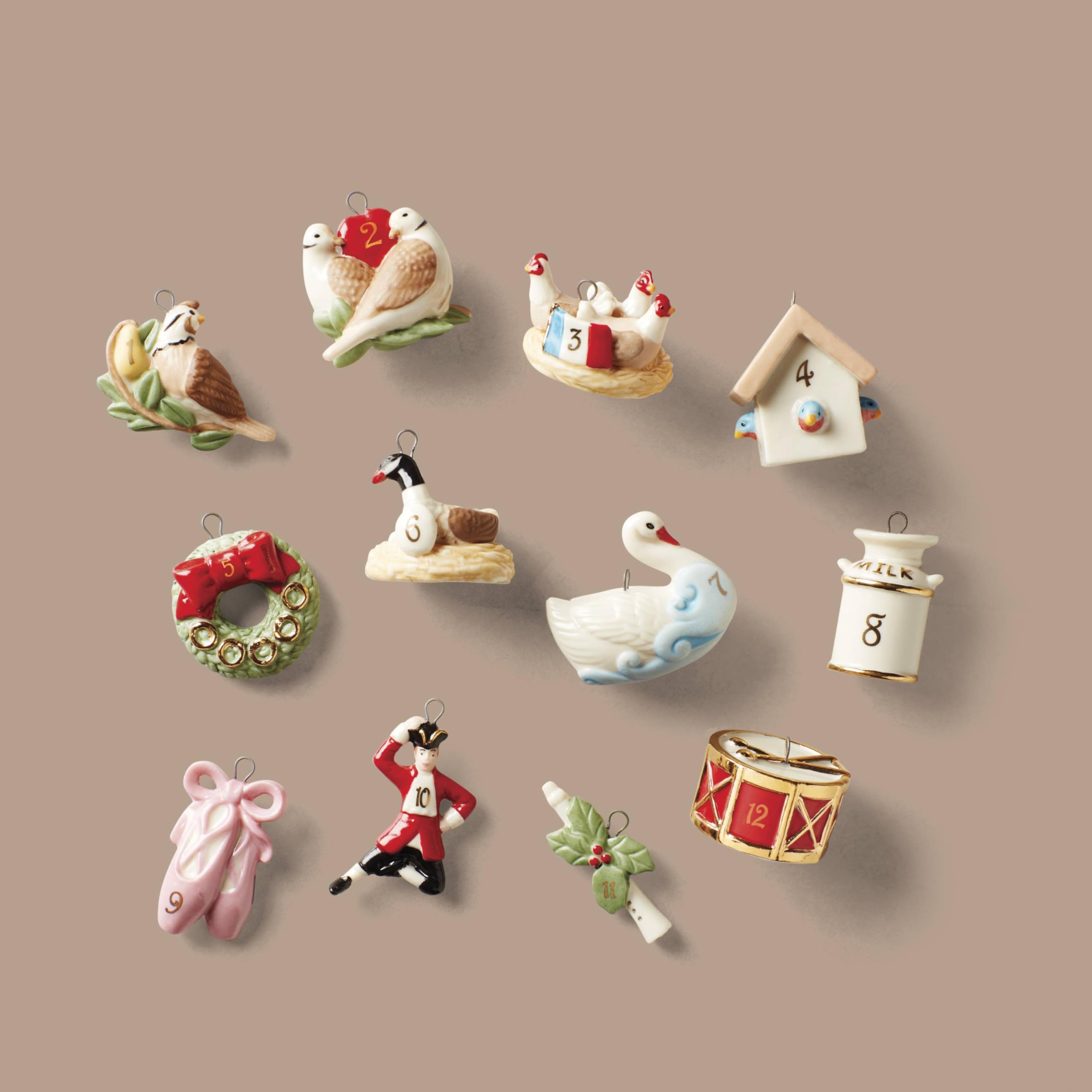 Lenox close-up of single porcelain ornament showing crisp detail and durability