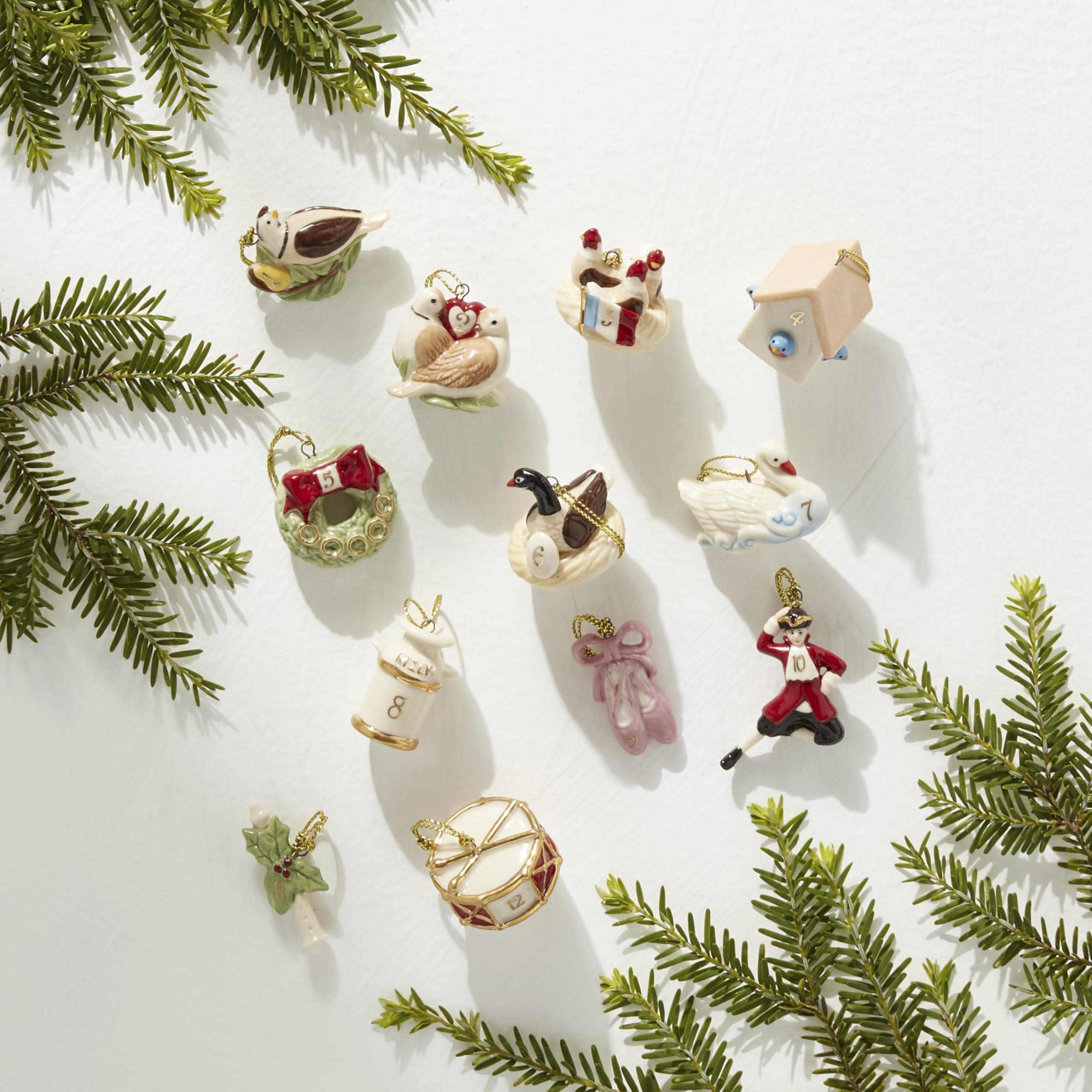 Lenox ornaments on a decorated tree adding cohesive themed holiday style