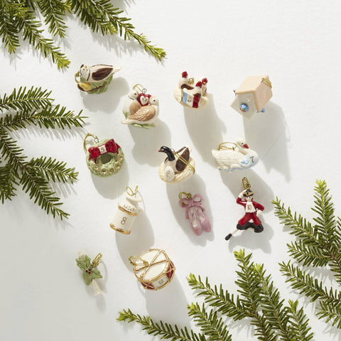 Lenox ornaments on a decorated tree adding cohesive themed holiday style