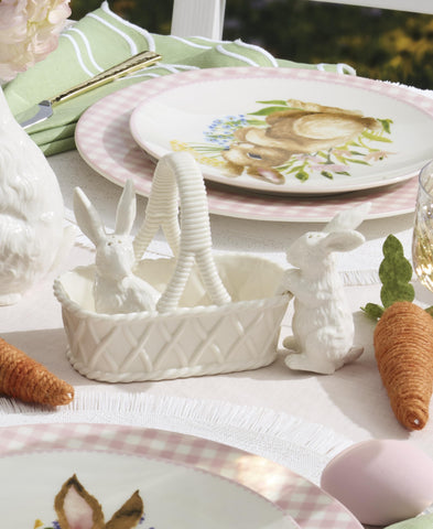 Lenox shaker next to fork showing scale for tabletop placement guidance