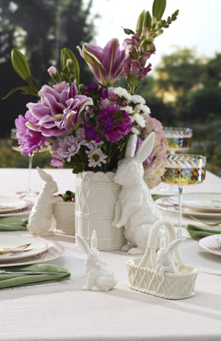 Lenox vase holding spring flowers to illustrate seasonal use and fresh table accent