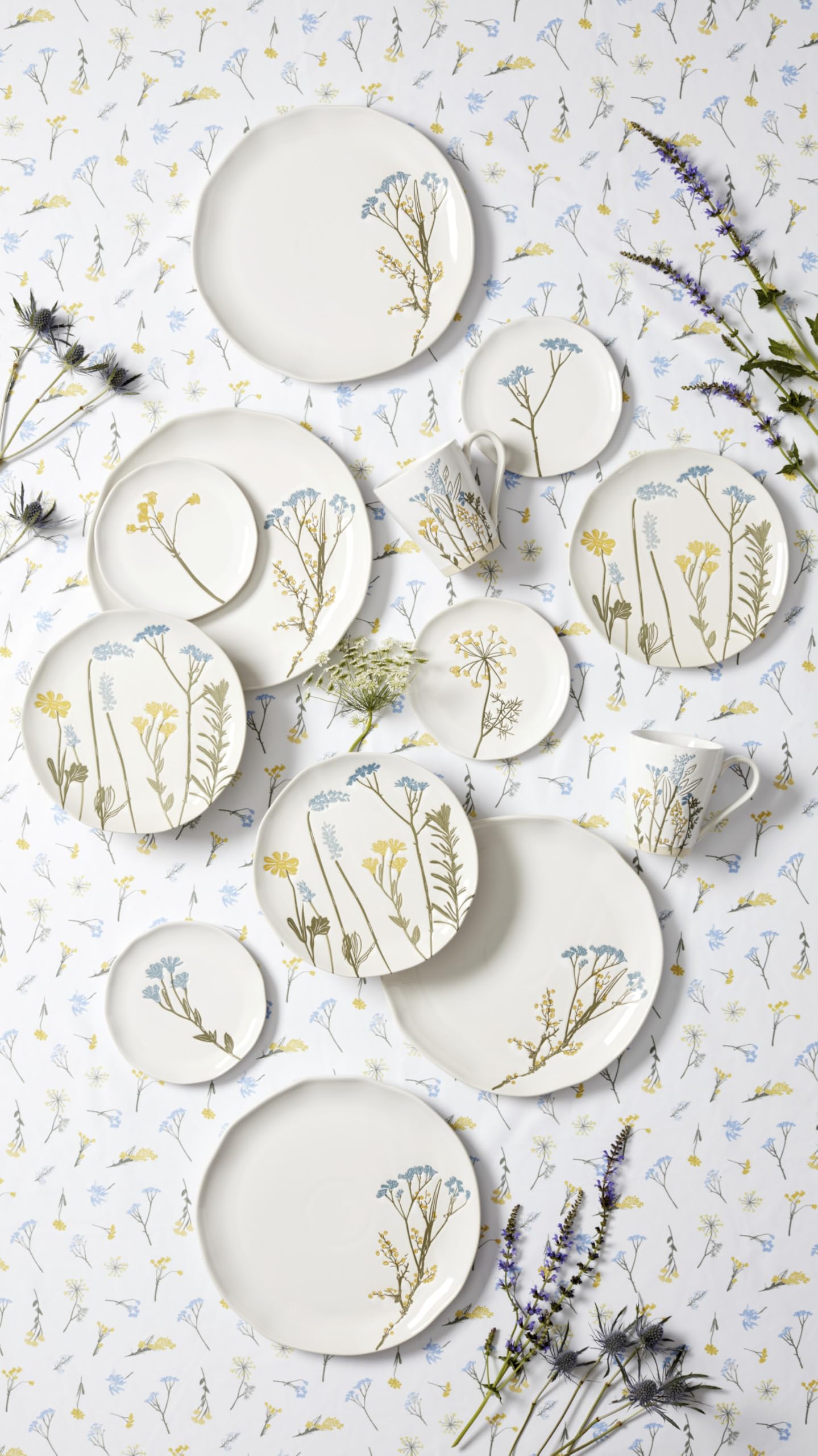 Lenox four different floral designs arranged together for mix-and-match styling