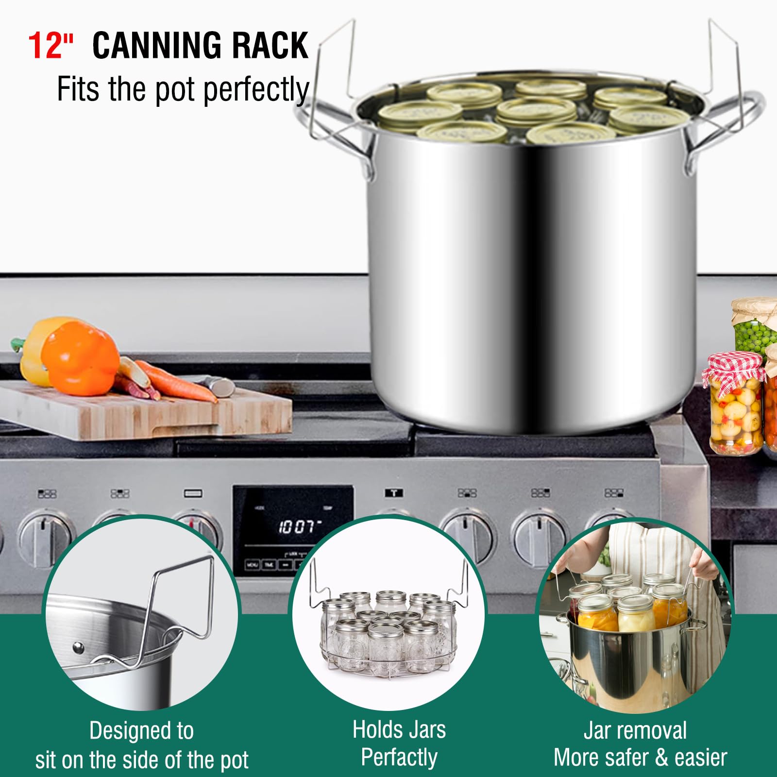 LEONICE lifestyle kitchen canning scene showing practical at-home preserving benefit