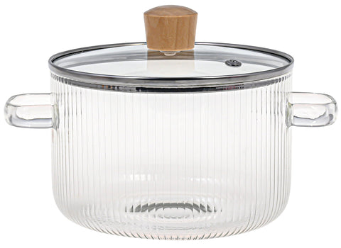 Le'raze stylish kitchen lifestyle displaying clear pot in modern kitchen for presentation
