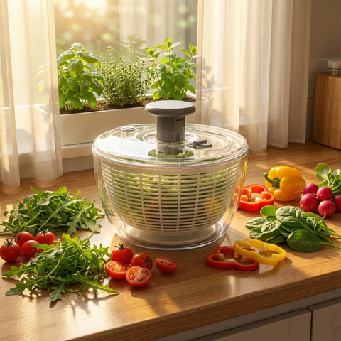 Le'raze airtight silicone lid sealed on bowl to preserve freshness in fridge