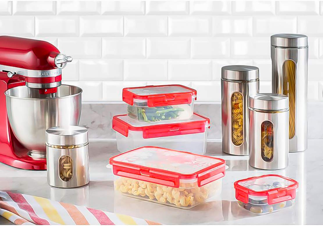 Le'raze canister storing coffee beans for convenient countertop access
