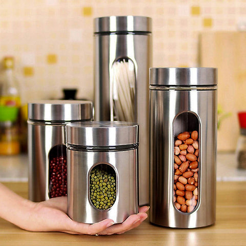 Le'raze canister beside measuring cup demonstrating size comparison