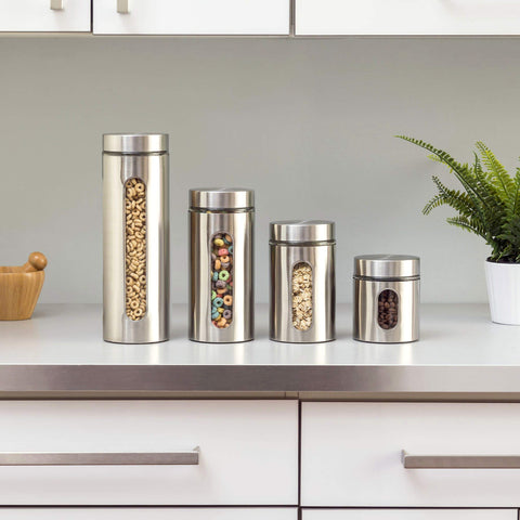 Le'raze four canisters lined up to show graduated storage sizes