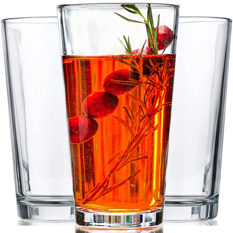 Le'raze front view of clear 16oz tumblers showcasing classic design and versatility