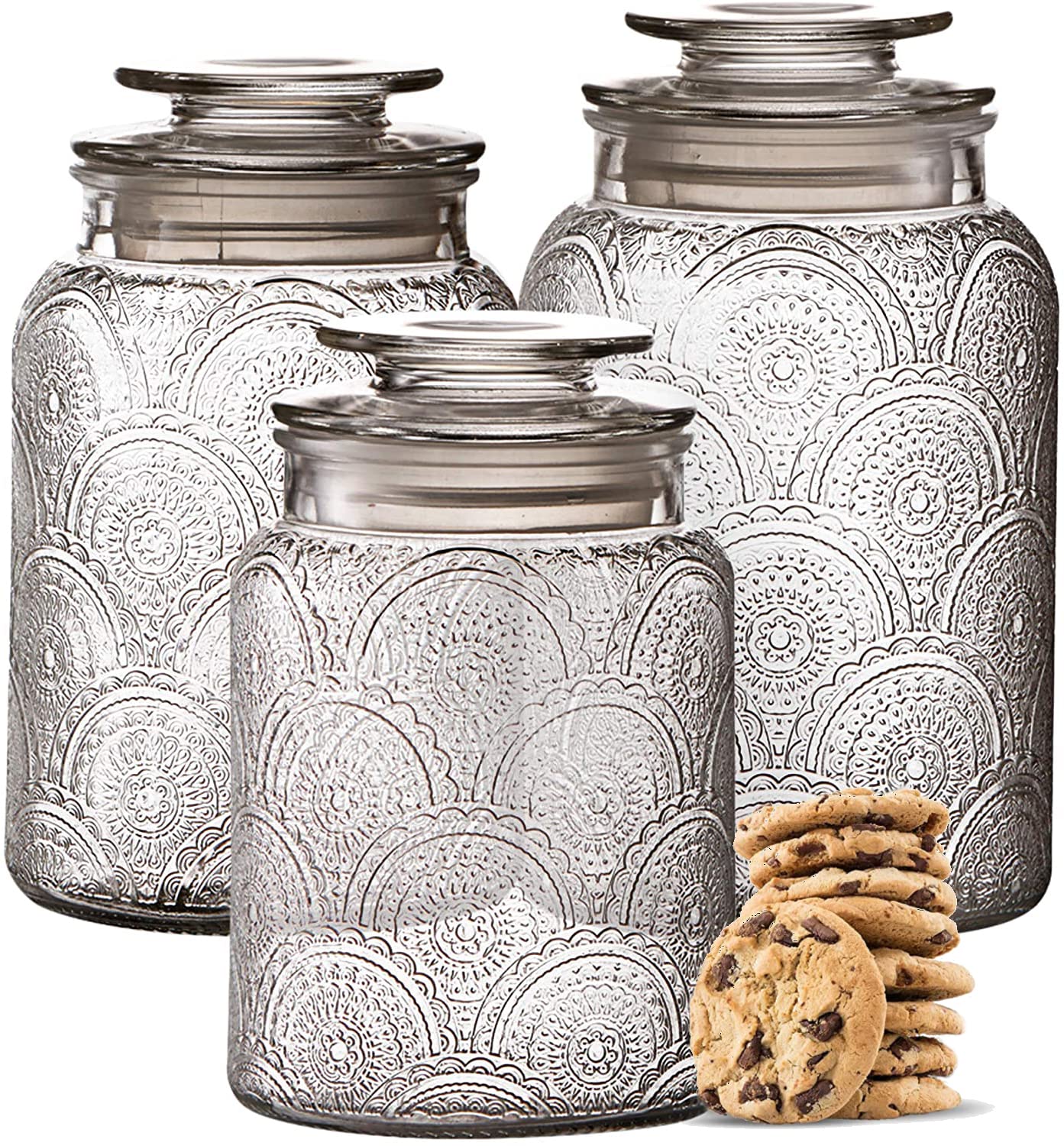 Le'raze front view set of three canisters showing stylish organization benefit