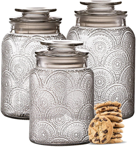Le'raze front view set of three canisters showing stylish organization benefit