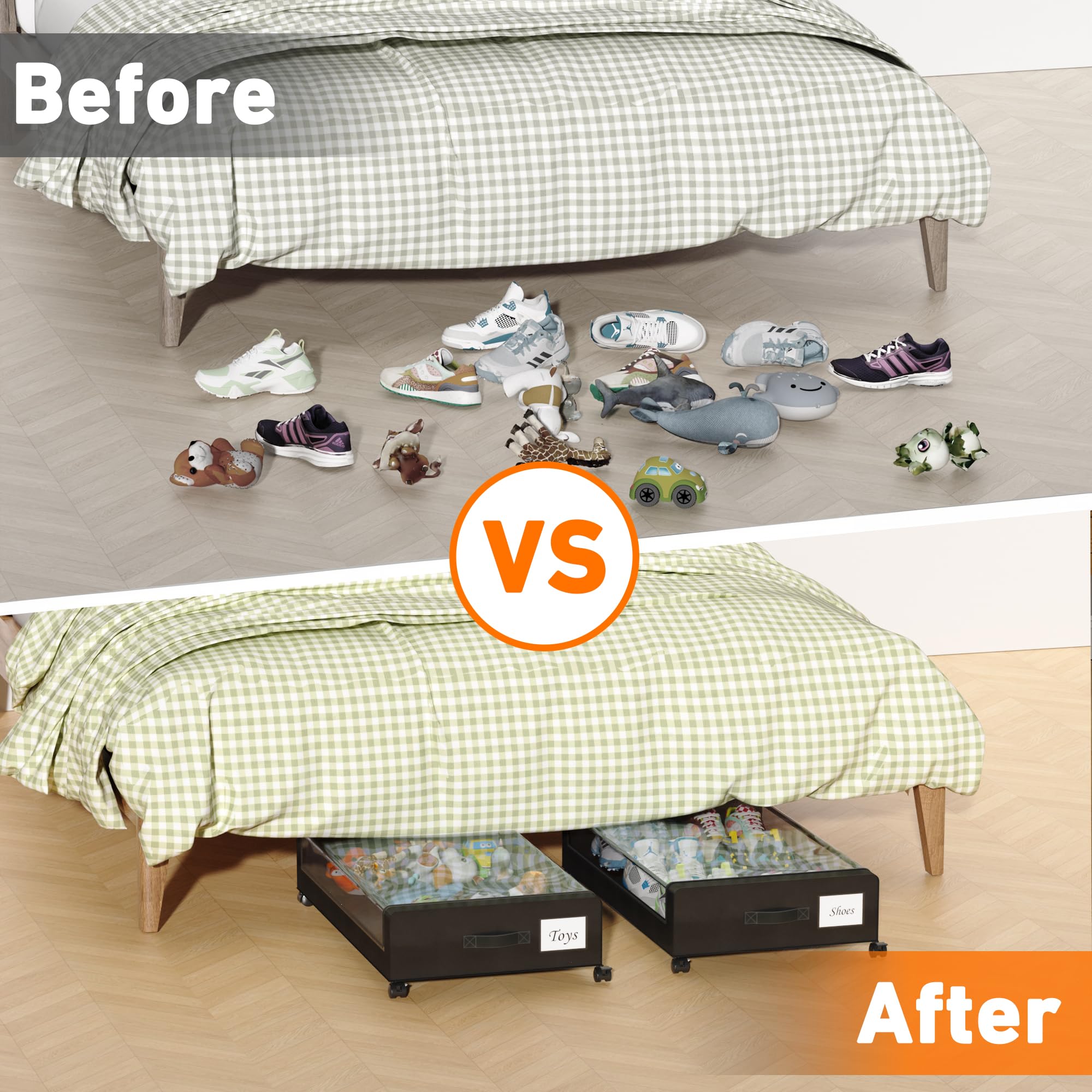 LESHZHEN rolling drawer placed in bedroom demonstrating organized tidy living benefit