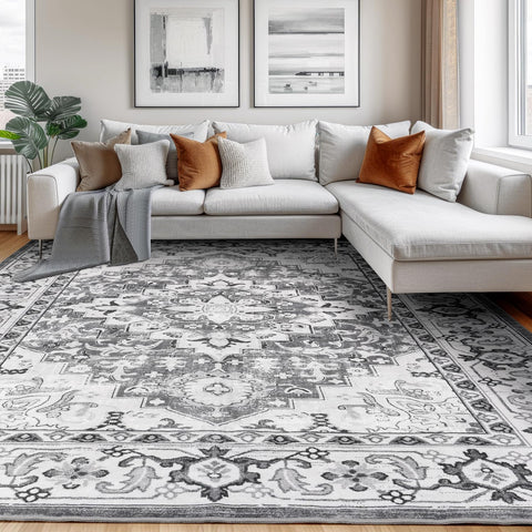 Lessymo rug in bedroom showcasing cozy look and floor protection