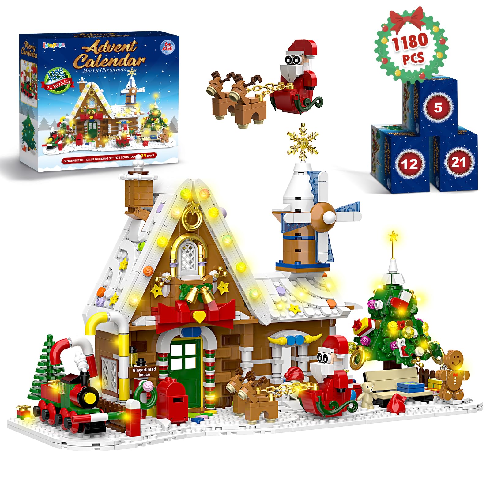 Letapapa front view of completed gingerbread house showing festive façade and warmth
