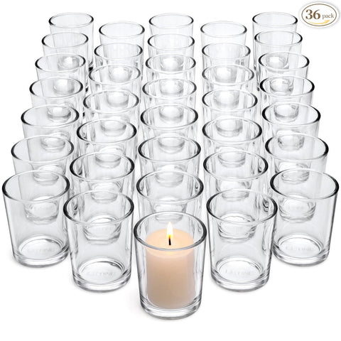 LETINE clear glass votive front packaging shows bulk value and readiness