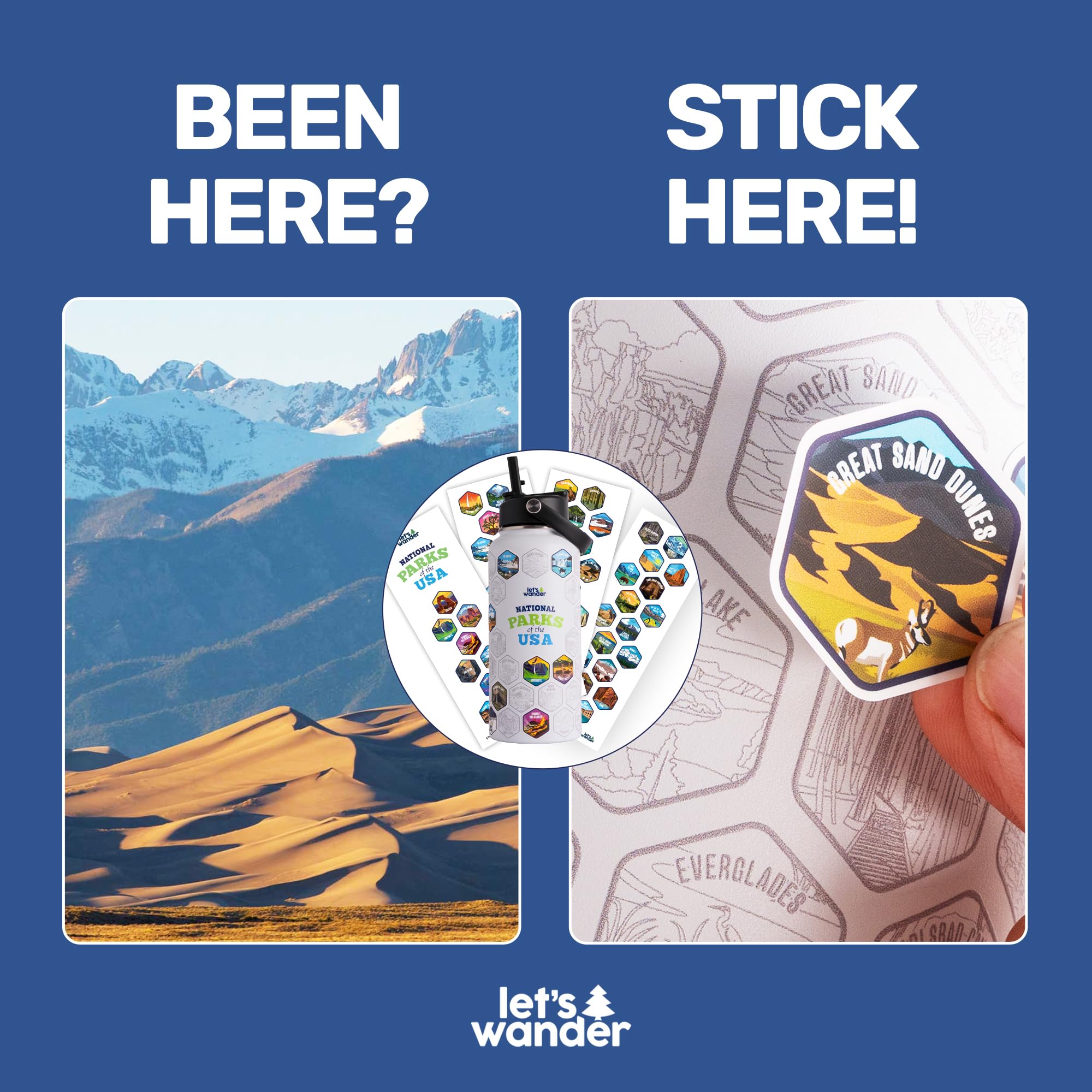 LET'S WANDER lifestyle hiking scene showing durable, travel-ready use