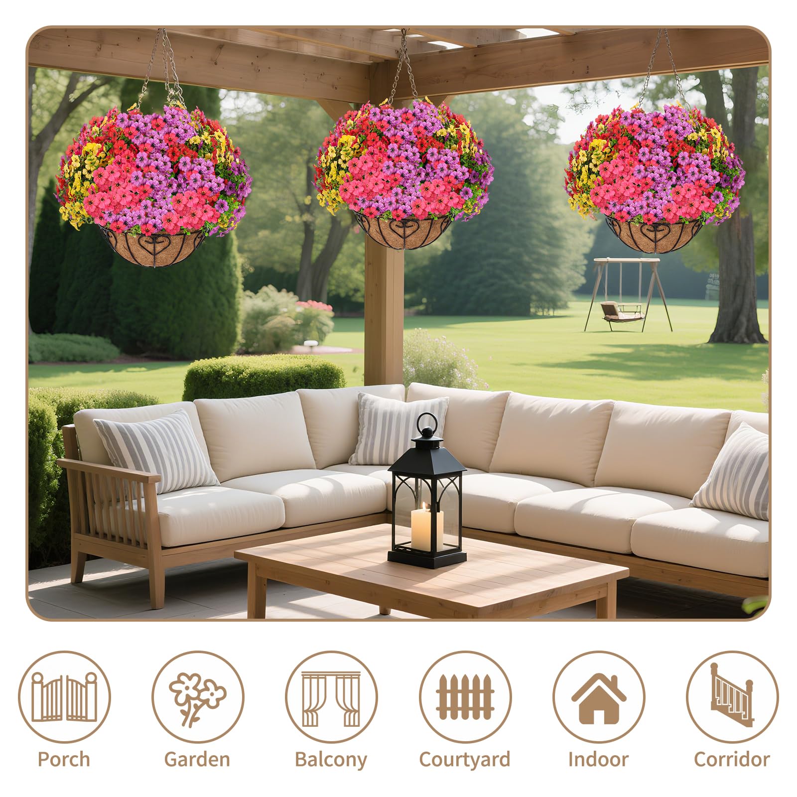 LetuoClips hanging on porch hook demonstrating easy installation and decor boost