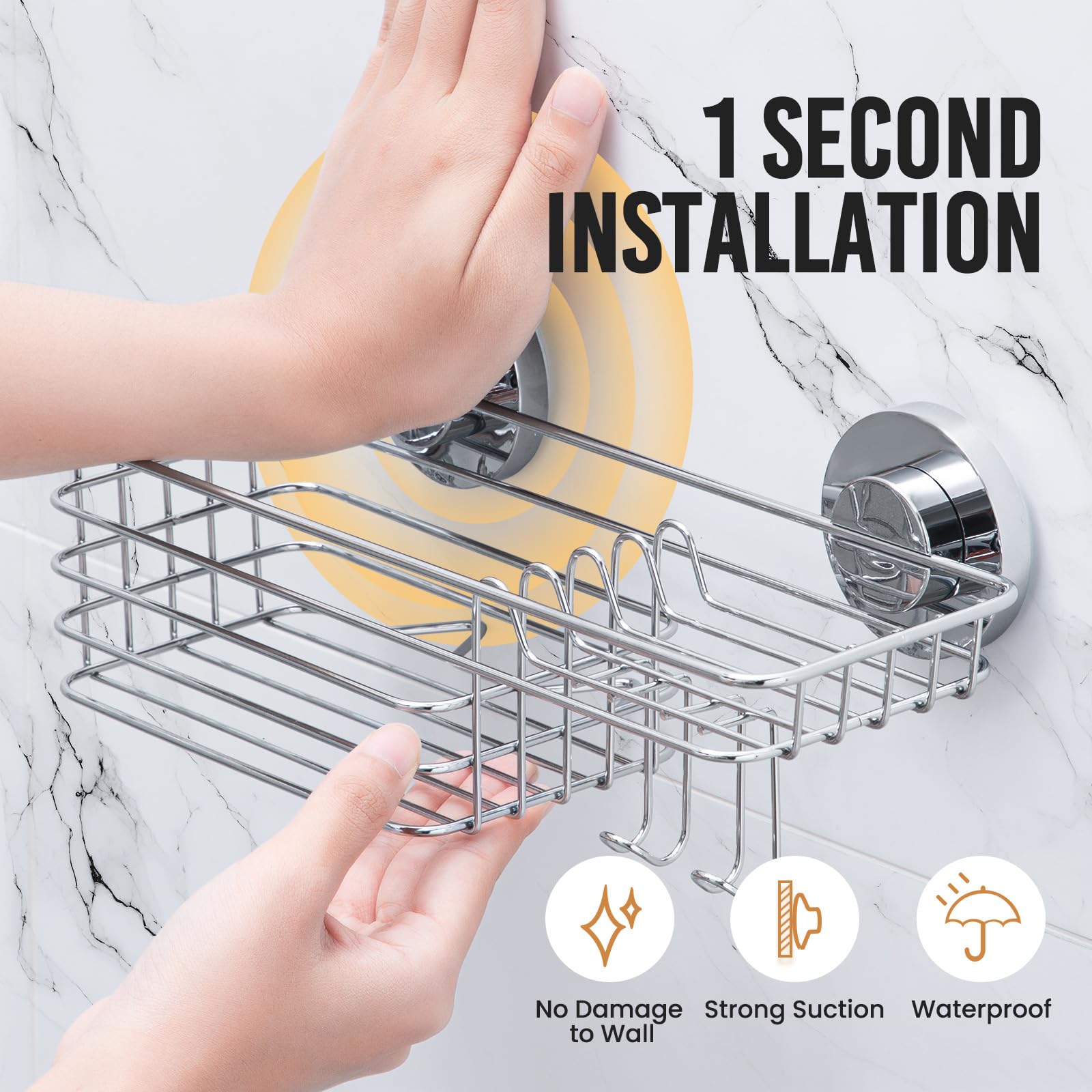 LEVERLOC stainless-steel shelf detail showing rustproof finish for long-lasting use