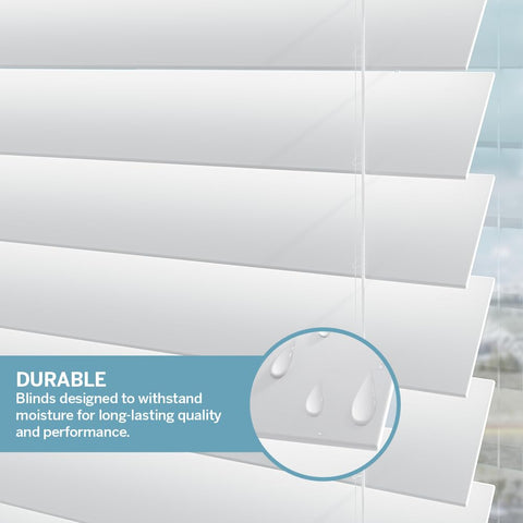 LEVOLOR blind next to ruler scale comparison illustrating accurate 34x64 sizing