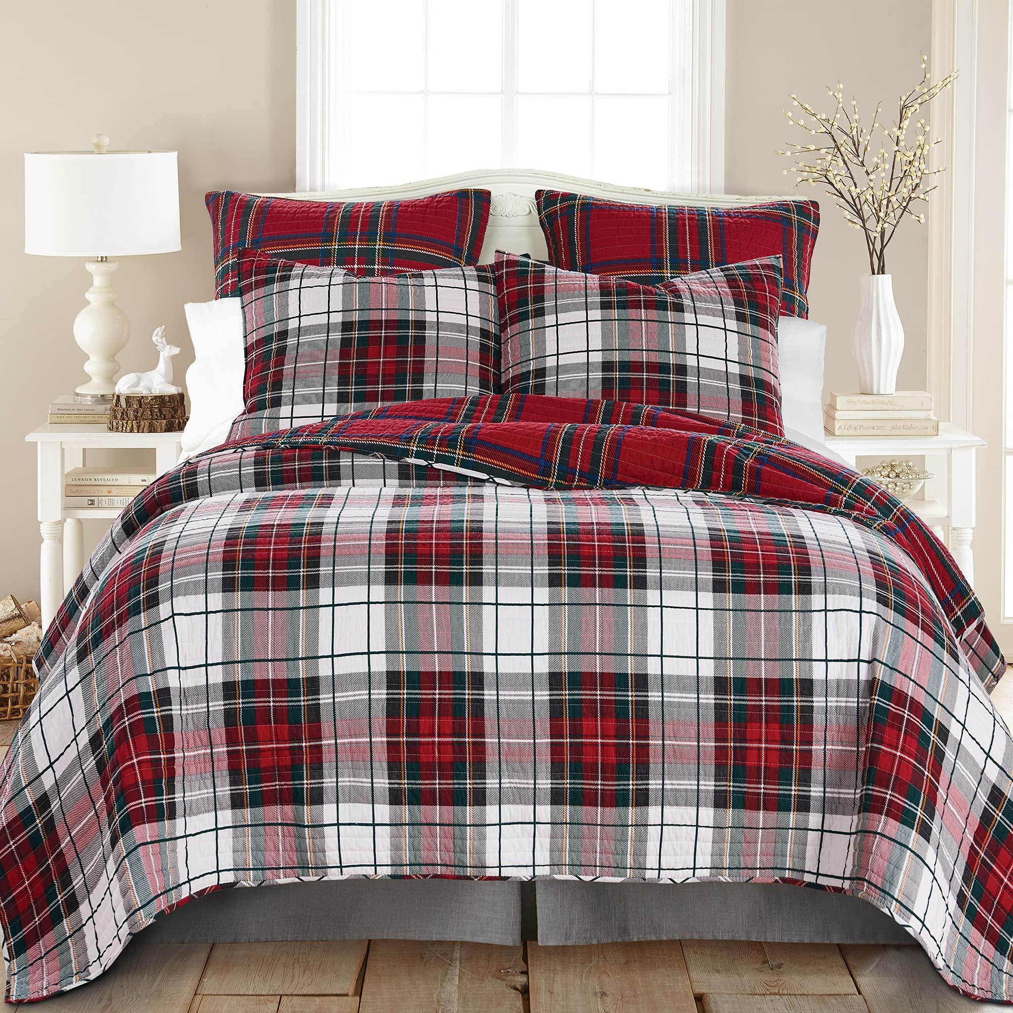 Levtex Home Spencer Plaid bound border detail showing tailored finish and durability
