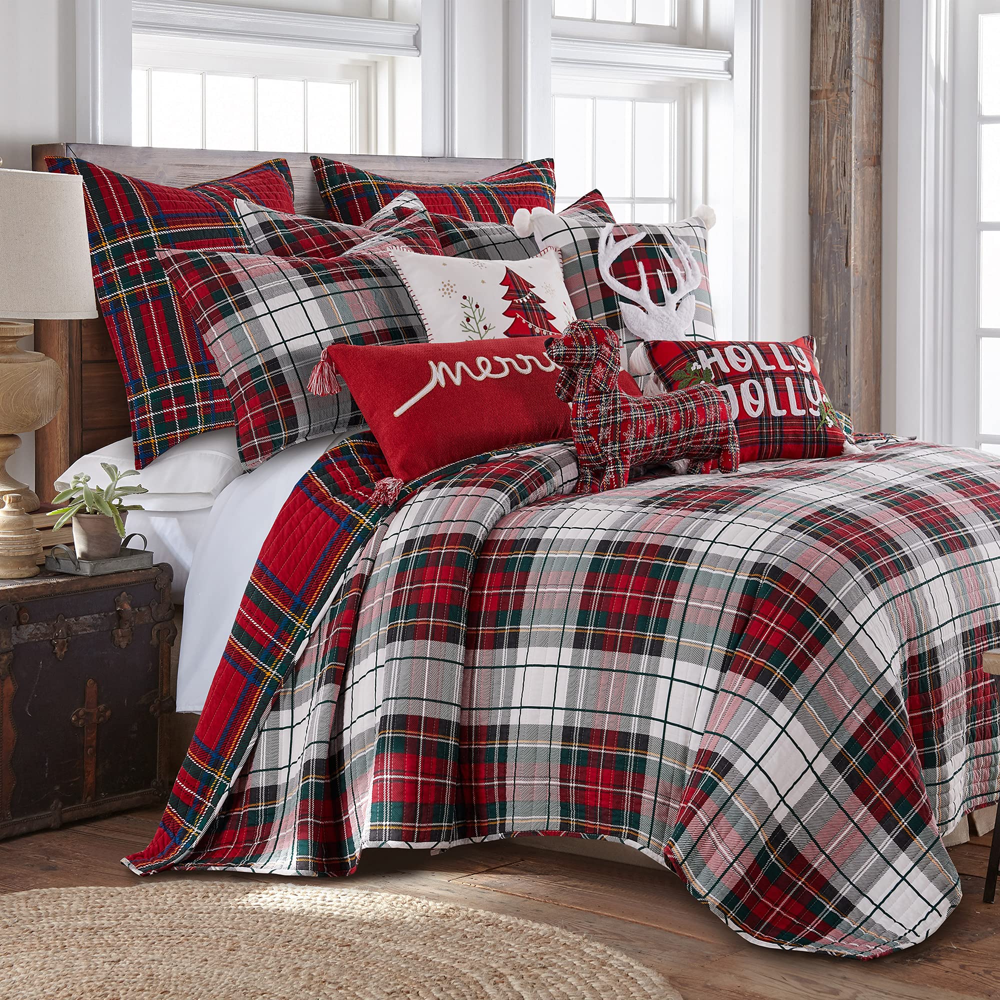 Levtex Home Spencer Plaid reverse pattern highlighting alternate red and blue look