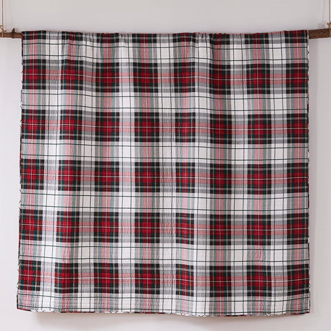 Levtex Home Spencer Plaid size comparison with ruler showing 106x92 inch scale