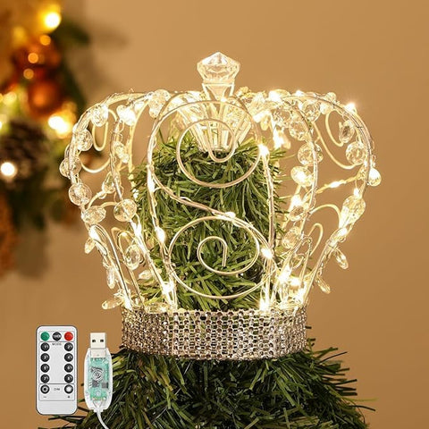 Lewondr crown topper front view showcasing elegant crown and warm glow