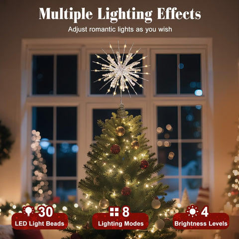 Lewondr snowflake close-up of epoxy crystal accents adds realistic shimmer and texture