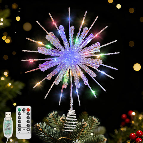 Lewondr snowflake front view showing full decorative shape and sparkle