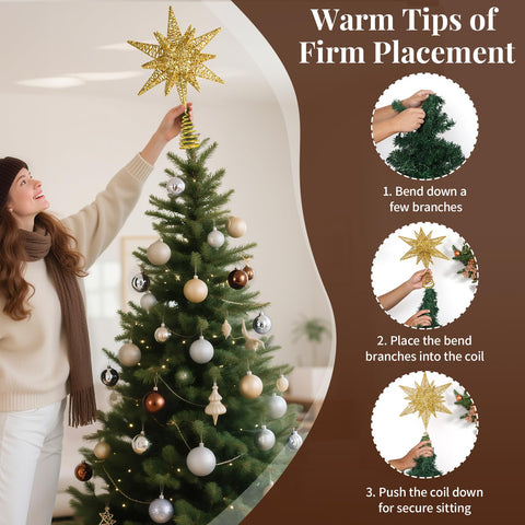 Lewondr illuminated star on tree at night creating warm ambiance