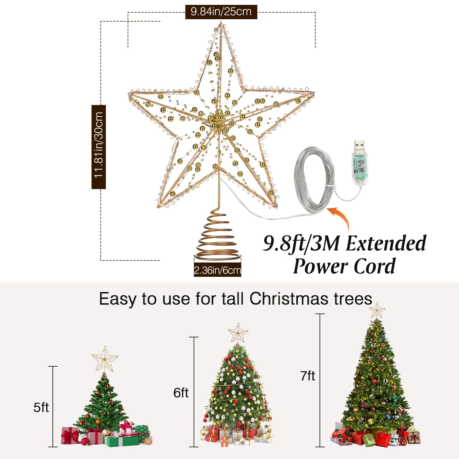 Lewondr star spiral base shown wrapped on tree top for secure mount