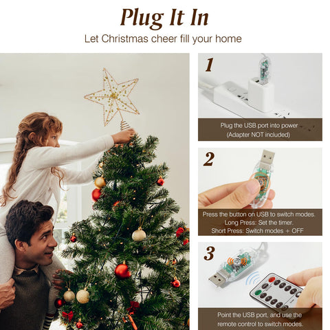 Lewondr star USB cable and remote displayed for easy lighting control