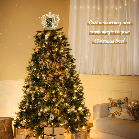 Lewondr topper on decorated tree demonstrating festive focal point